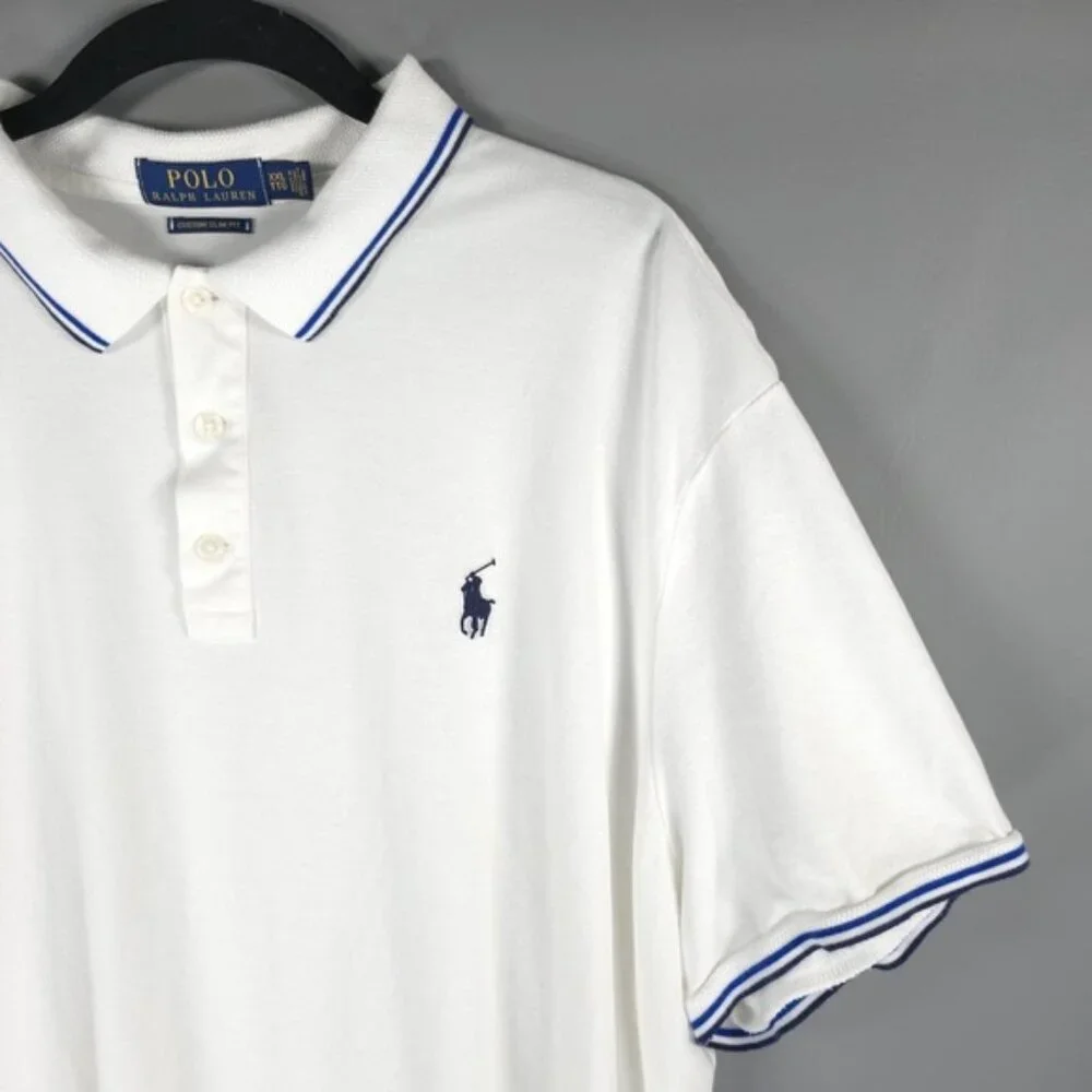 POLO RALPH LAUREN CUSTOM SLIM FIT POLO/67 Rubber‎ Pony Logo Mesh Polo Shirt XXL